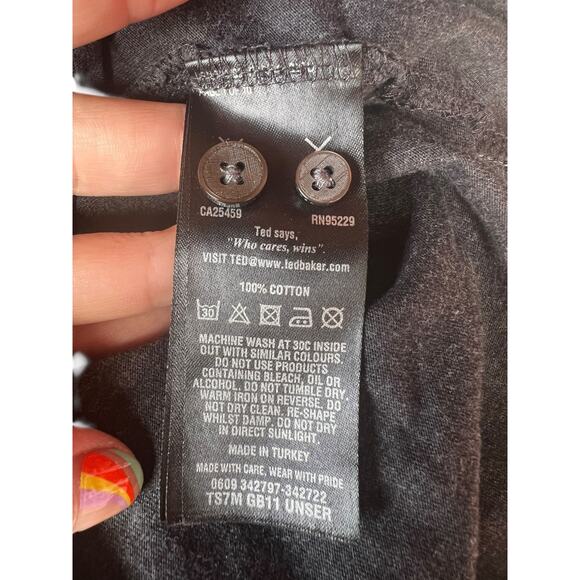 Ted Baker London Men's Polo Shirt With Pocket Grey Size 4 (fits MEDIUM) - Picture 6 of 9